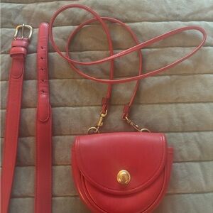 Coach vintage Red mini belt bag with belt